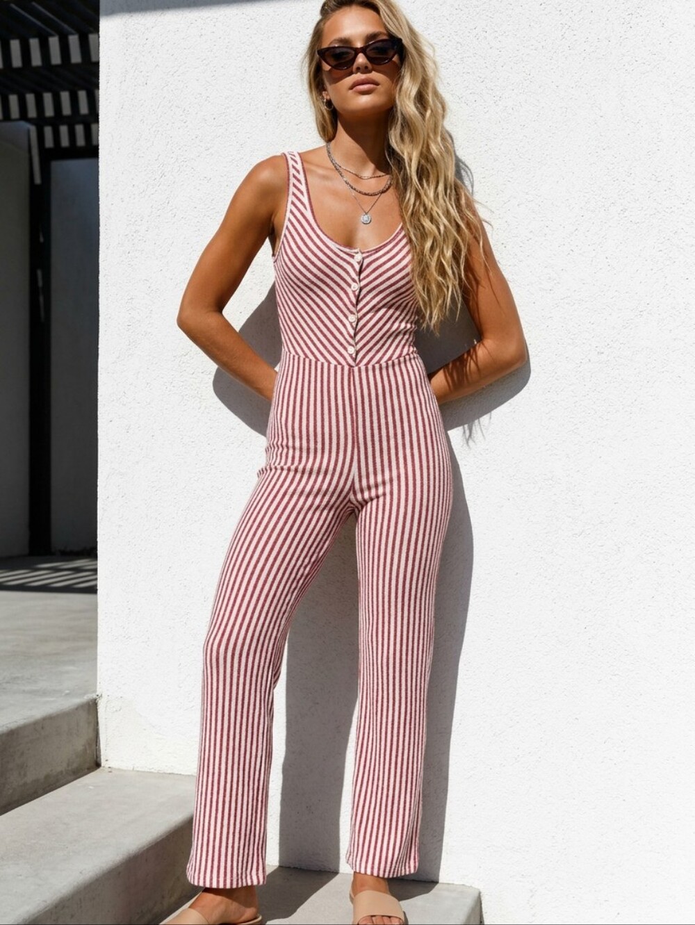 The Cutest Striped Sleeveless Jumpsuit